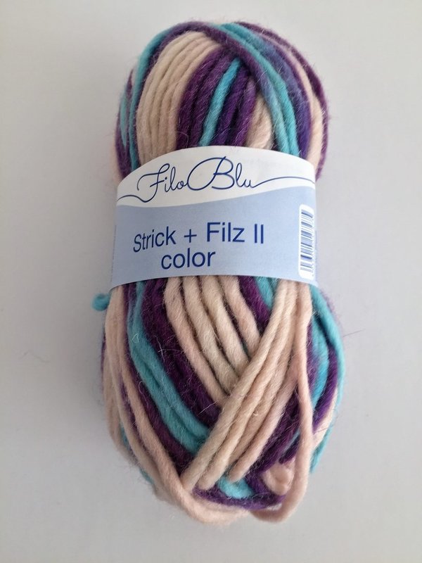Filzwolle Color-Fb-12-weiß-blau-lila