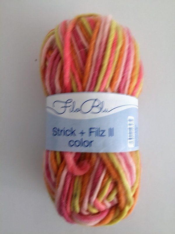 Filzwolle Color-Fb-27-rosa-orange-limette