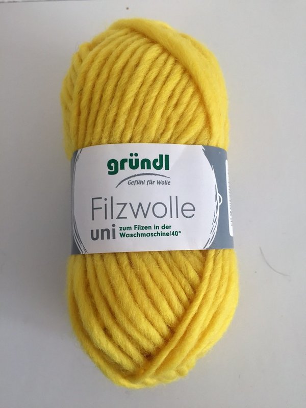 Filzwolle Uni Fb-60 gelb