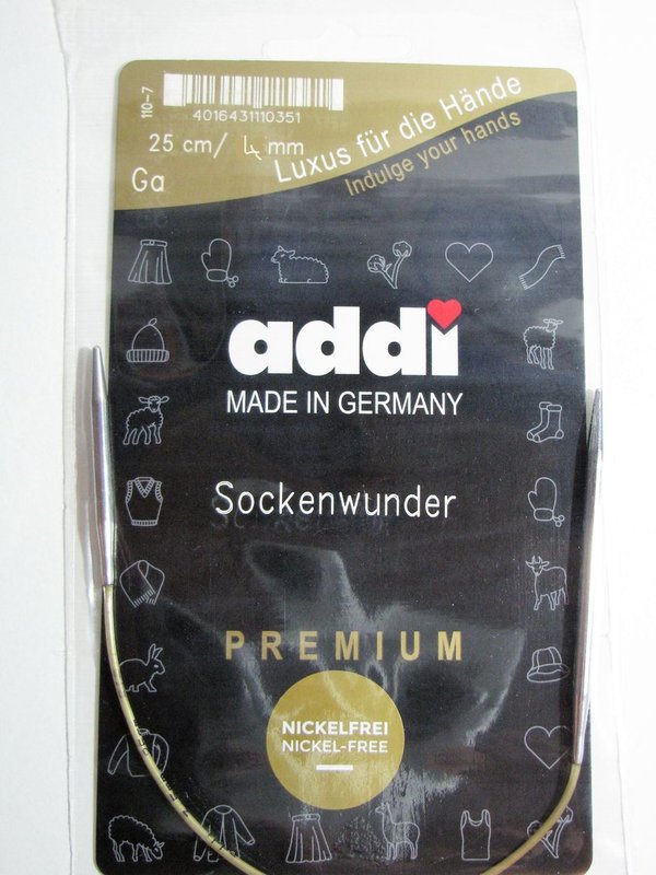 Addi Rundstricknadel mit Trick – „Sockenwunder“ 25 cm | Ø 4,0 mm